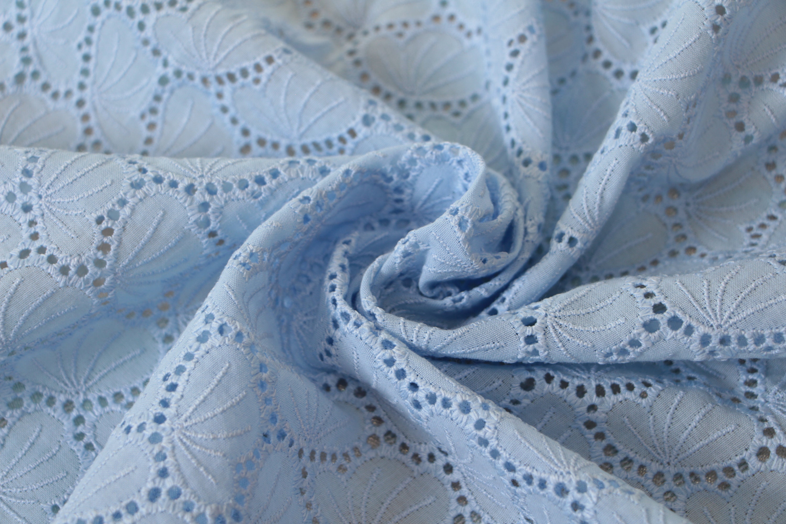 Eyelet Fabric Cotton Eyelet Fabric Blue Eyelet Fabric Eyelet