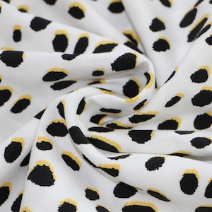 Rayon fabric by the yard, Rayon viscose fabric for clothing,  100% Rayon Twill fabric, Polka dot spots rayon viscose fabric for dresses