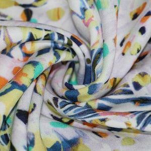 Rayon fabric by the yard, Abstract print rayon twill fabric for clothing, Rayon viscose sewing fabric