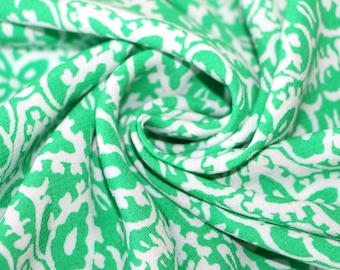 Rayon fabric by the yard, 100% rayon crepe fabric,  Rayon viscose fabric for clothes, Geometric-floral print rayon crepe fabric for clothing