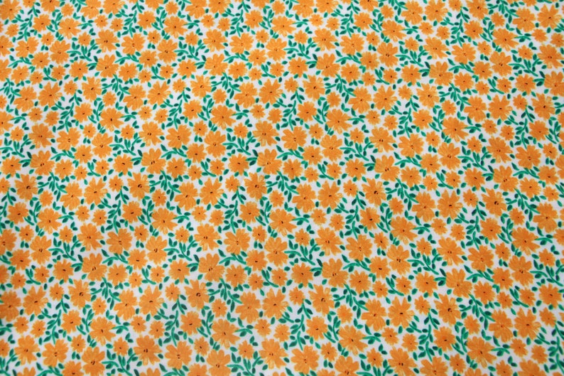 Viscose fabric, Viscose fabric by the yard, Rayon floral fabric, Challis fabric, Vintage fabric, Rayon fabric by the yard for clothing image 2