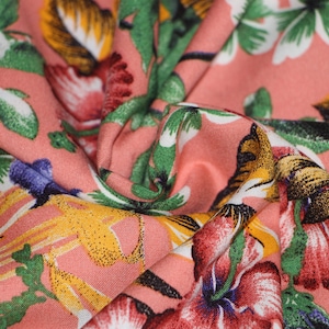 Rayon fabric, Rayon fabric by the yard for clothes, 100% Rayon Challis fabric, Sewing viscose fabric, Floral Viscose fabric by the yard