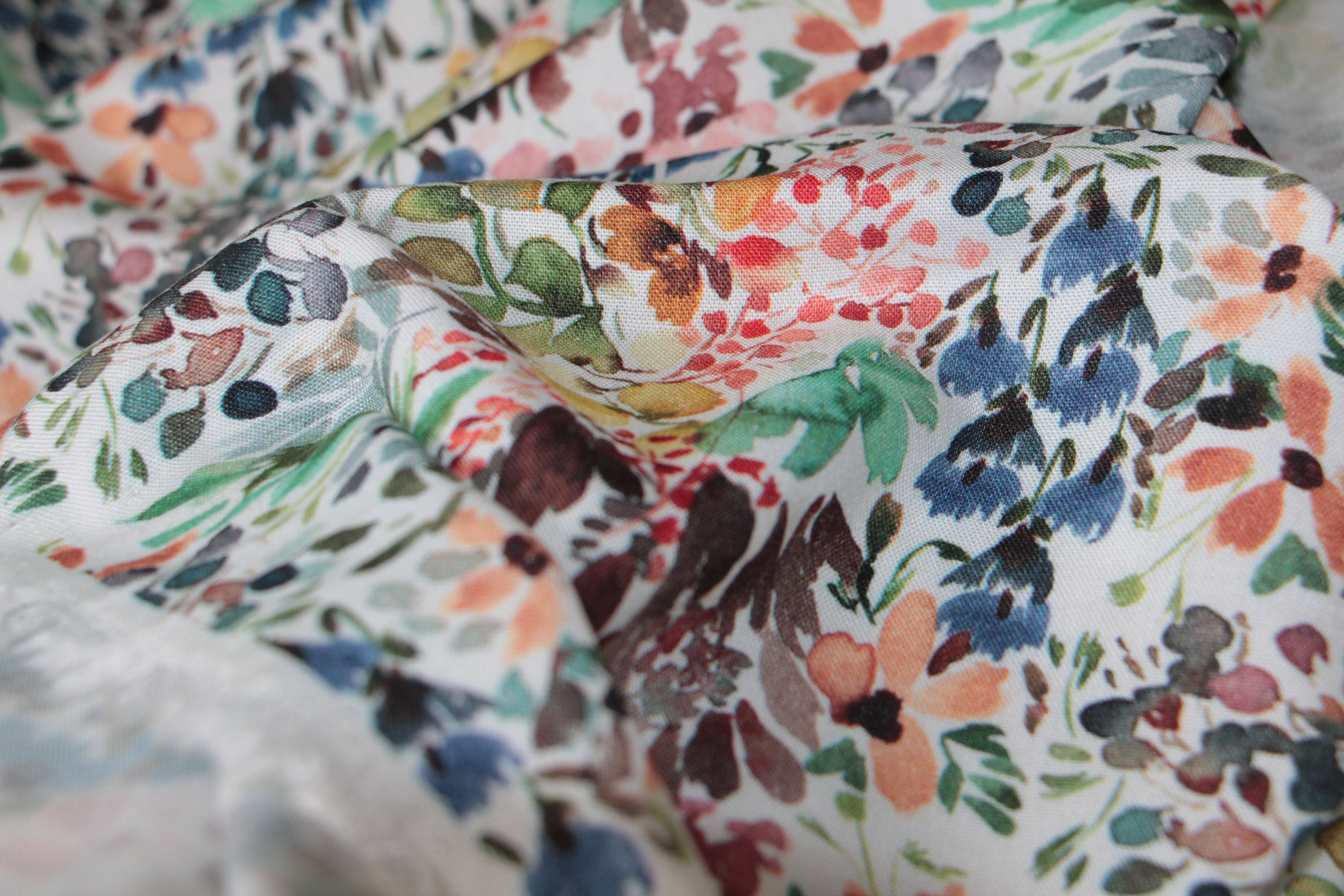Viscose fabric Viscose fabric by the yard Rayon floral Etsy