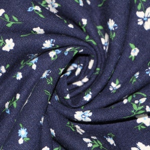 Linen fabric by the yard, Floral print linen fabric, Medium weight linen fabric, Linen fabric by the yard for clothes, Sewing fabric