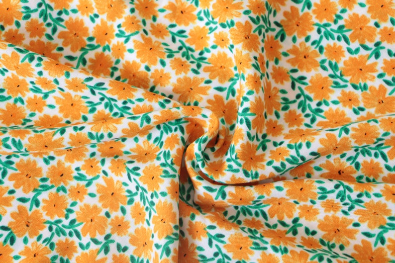 Viscose fabric, Viscose fabric by the yard, Rayon floral fabric, Challis fabric, Vintage fabric, Rayon fabric by the yard for clothing image 5