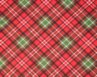 Flannel fabric, 100% cotton flannel fabric, Green/red plaid flannel fabric 240 сm (94 inches) wide, Fabric for flannel shirt, jacket