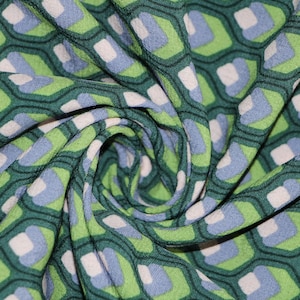 Rayon fabric by the yard, 100% rayon crepe fabric,  Rayon viscose fabric for clothes, Geometric print rayon crepe fabric for clothing