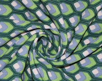 Rayon fabric by the yard, 100% rayon crepe fabric,  Rayon viscose fabric for clothes, Geometric print rayon crepe fabric for clothing