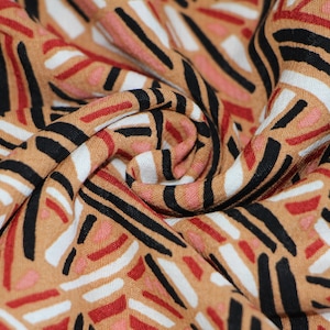 Rayon fabric by the yard, Abstract print rayon crepe fabric, Rayon viscose fabric for clothing, Sewing rayon fabric, Rayon dress fabric