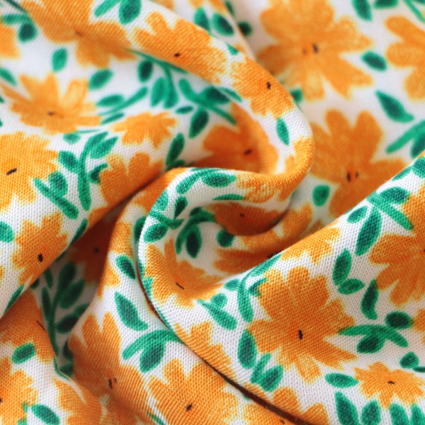 Viscose fabric, Viscose fabric by the yard, Rayon floral fabric, Challis fabric, Vintage fabric, Rayon fabric by the yard for clothing