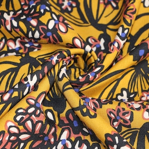 Rayon fabric by the yard, Premium quality designer rayon viscose fabric for clothing, Floral print rayon Twill fabric, Fabric for the dress