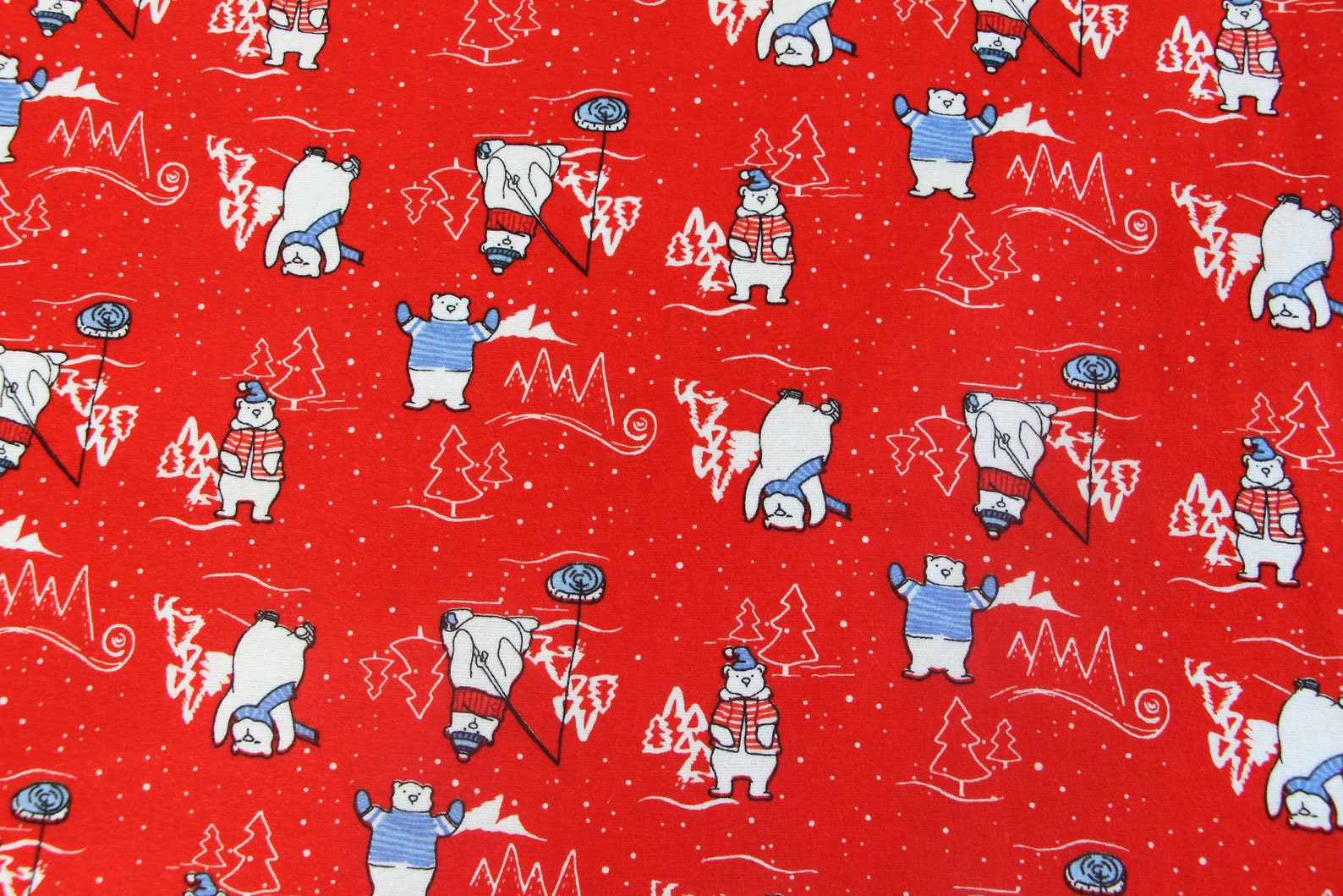 Flannel Fabric 100 Cotton Flannel Christmas Fabric Red Etsy UK