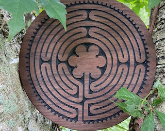 Wooden Labyrinth, Meditation Tool, Finger Labyrinth, Calming Labyrinth, Focusing Aid