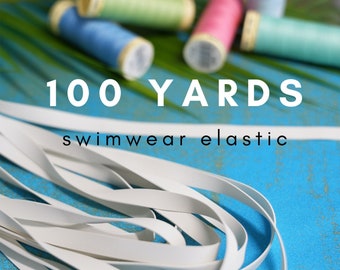 100 Yards of 1/4" (6mm) Rubber Band Elastic | Textured Ribbed Elastic for swimwear, dance, yoga, athletic wear