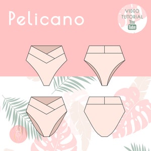 DIY Swimwear | Cross Over High Waist Bikini Bottom | pdf sewing pattern | swimsuit, women's bathing suit instant download XS-XXL