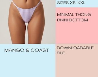 Thong Bikini Bottom Sewing Pattern | Minimal High Rise, Reversible (PDF Pattern)