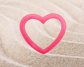 Large Pink Resin Heart Ring Connector | Swimwear Buckle