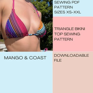Patron de couture pour haut de bikini triangle | Maillot de bain réversible à faire soi-même (Patron PDF + tutoriel Youtube)
