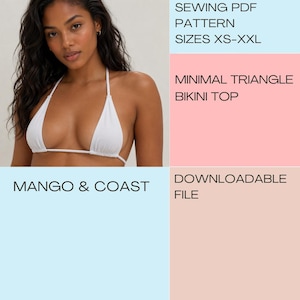 Minimal Triangle Bikini Top Sewing Pattern | Reversible Swimsuit (PDF Pattern + Youtube tutorial)
