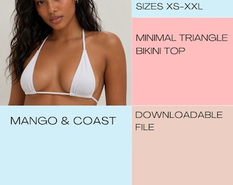 Minimal Triangle Bikini Top Sewing Pattern | Reversible Swimsuit (PDF Pattern + Youtube tutorial)