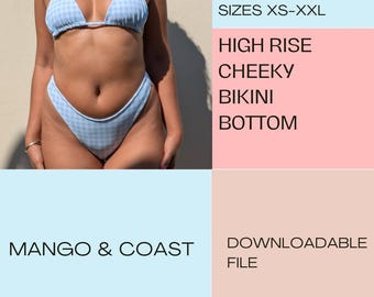 High-Cut Cheeky Bikini Bottom Sewing Pattern (PDF Pattern + Youtube tutorial)
