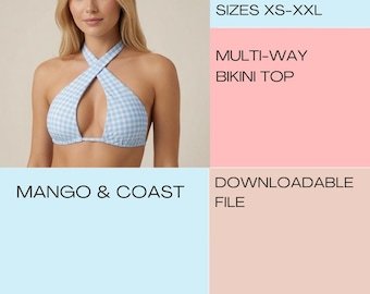 Multi-Way Bikini Top Sewing Pattern | Halter, Bandeau (PDF Pattern)