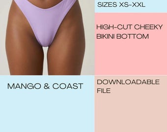 High-Cut Cheeky Bikini Bottom Sewing Pattern (PDF Pattern + Youtube tutorial)