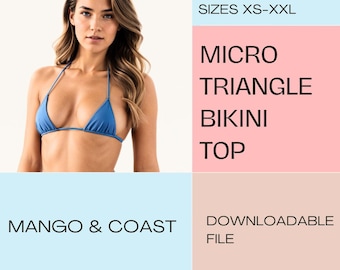 Micro Triangle Bikini Top Sewing Pattern | Reversible Swimsuit (PDF Pattern)