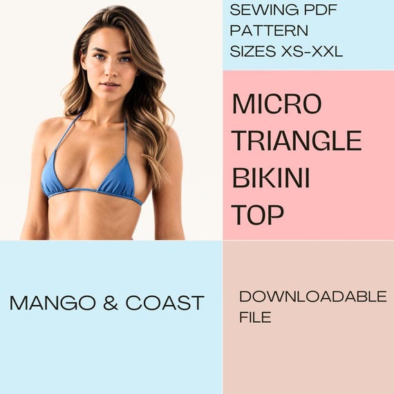 Micro Triangle Bikini Top Sewing Pattern | Reversible Swimsuit (PDF Pattern)
