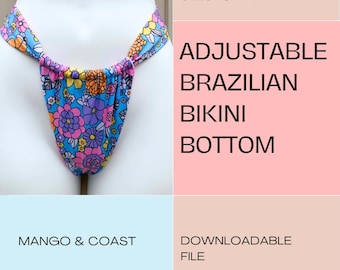 Adjustable Brazilian Bikini Bottom Sewing Pattern XS-XXL (PDF Pattern)