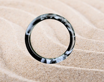 Ring Connectors | Swimwear O-Ring Black Marble | Plastic Craft Bikini Top Ring, Swimsuit buckle | Acetate findings Hardware, Handbag ring