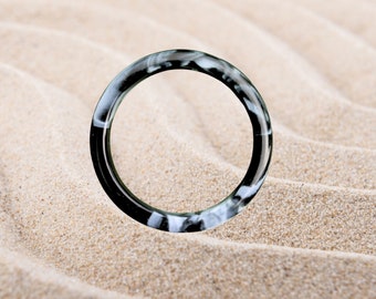 Black Marble Swimwear O-Ring | Resin Bikini Connector (30mm)