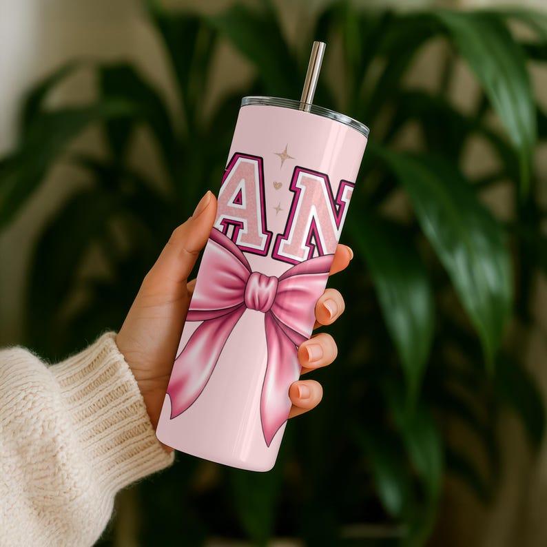 Nana Bow Tumbler | Cute Pink Nana Cup | Grandma Gift from Grandkids | Stylish Nana Drinkware | Mother's Day Gift | 20oz Skinny Tumbler bild 2