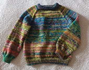 Colourful handknit woolen jumper