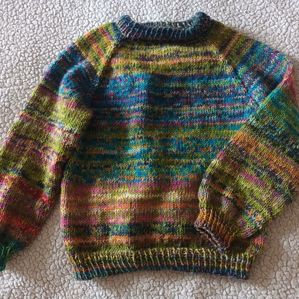 Colourful handknit woolen jumper