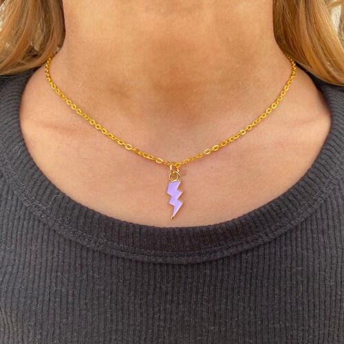 Lightning Bolt Necklace Etsy