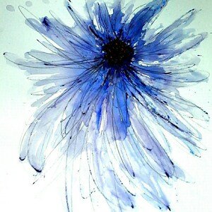 Handgemachte Karten, "Blue Star" Geburtstagskarten, Blanko Notecards, Botanische Karten, Grußkarten, Alle Gelegenheitskarten, Ankündigungen, Invitati