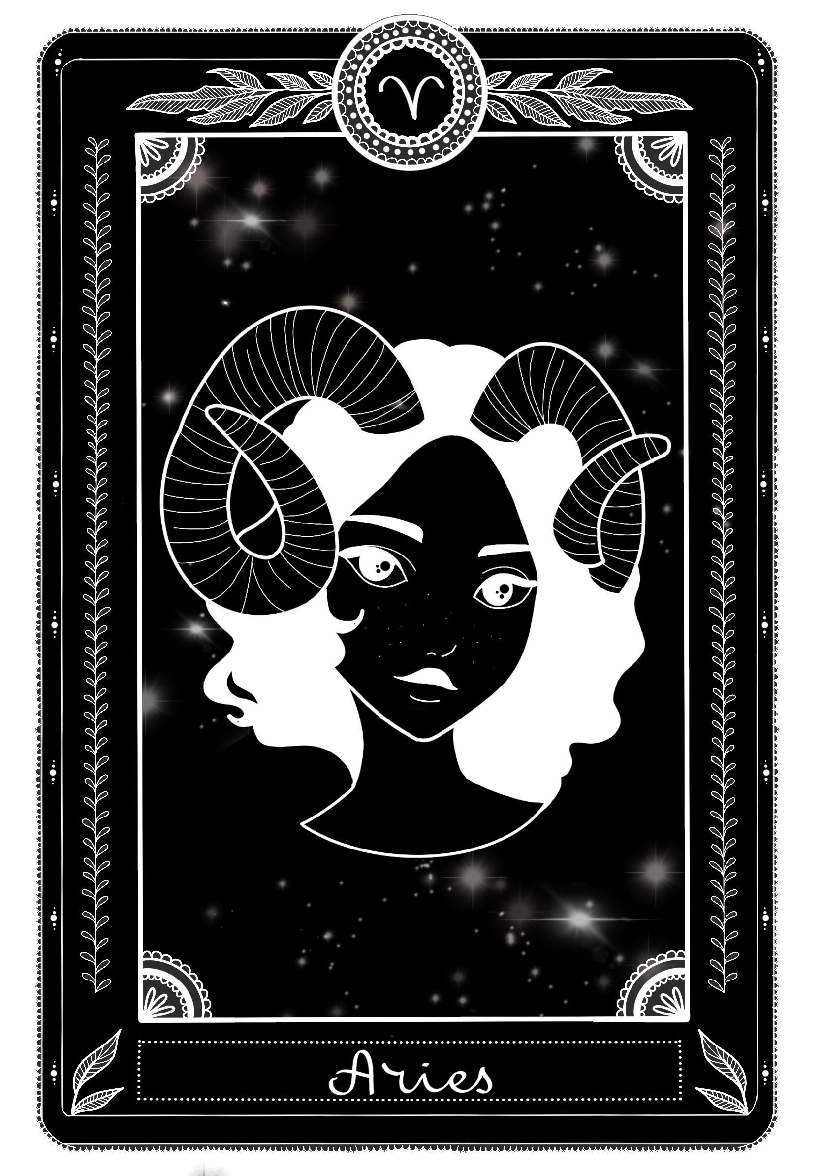 Aries Zodiac Print Aries Tarot Card Poster Zodiac Wall Art Etsy UK