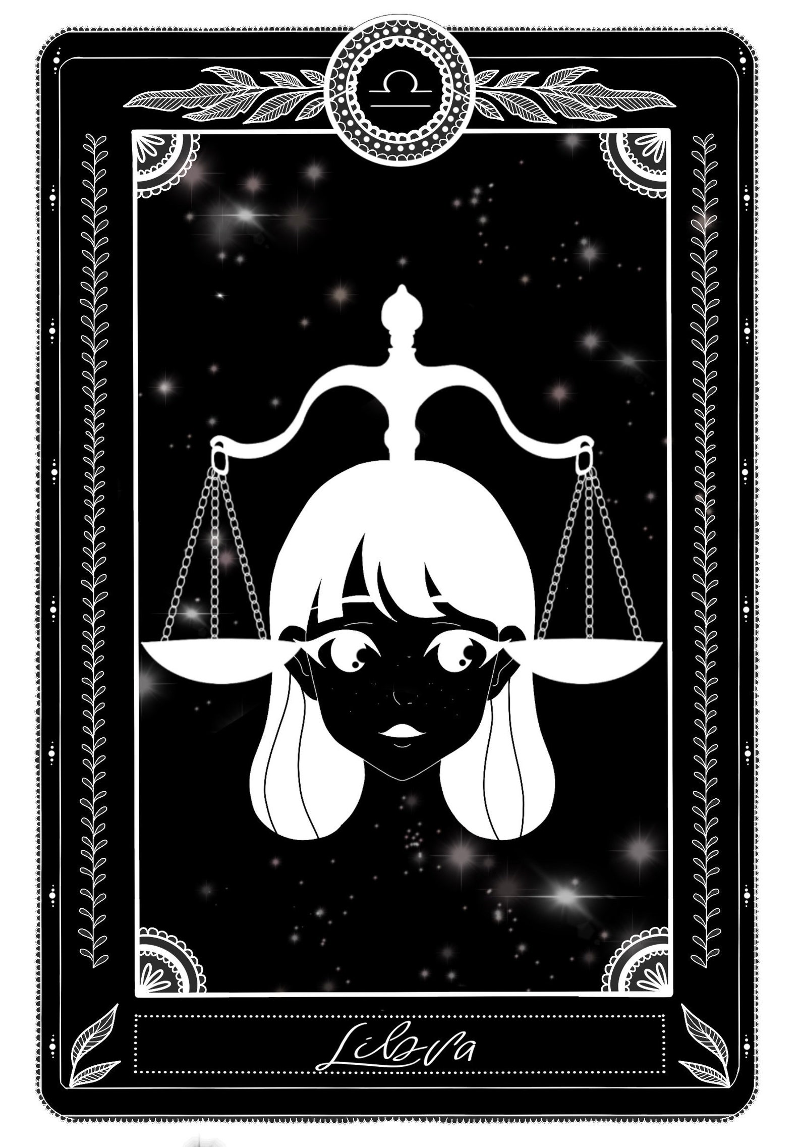 Zodiac Print Libra Tarot Card Poster Zodiac Wall Art Size Etsy