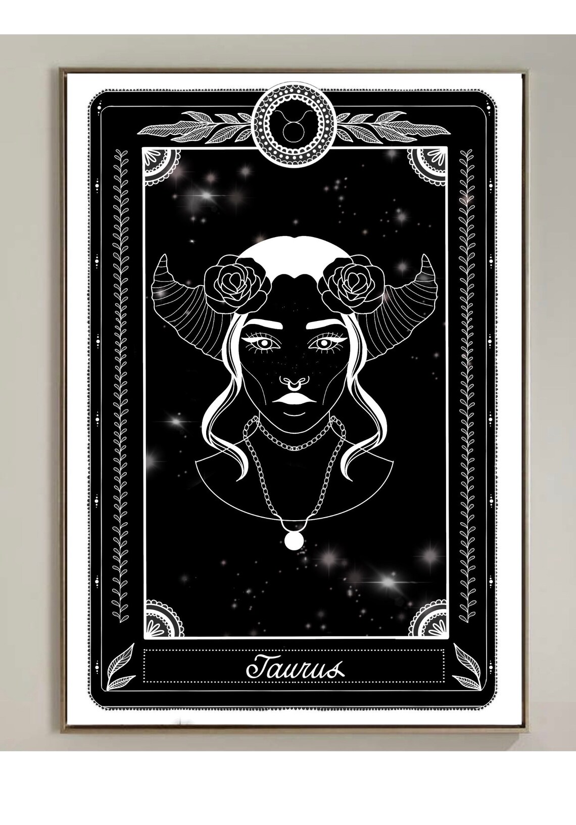 Taurus Zodiac Print Taurus Tarot Card Poster Zodiac Wall Etsy