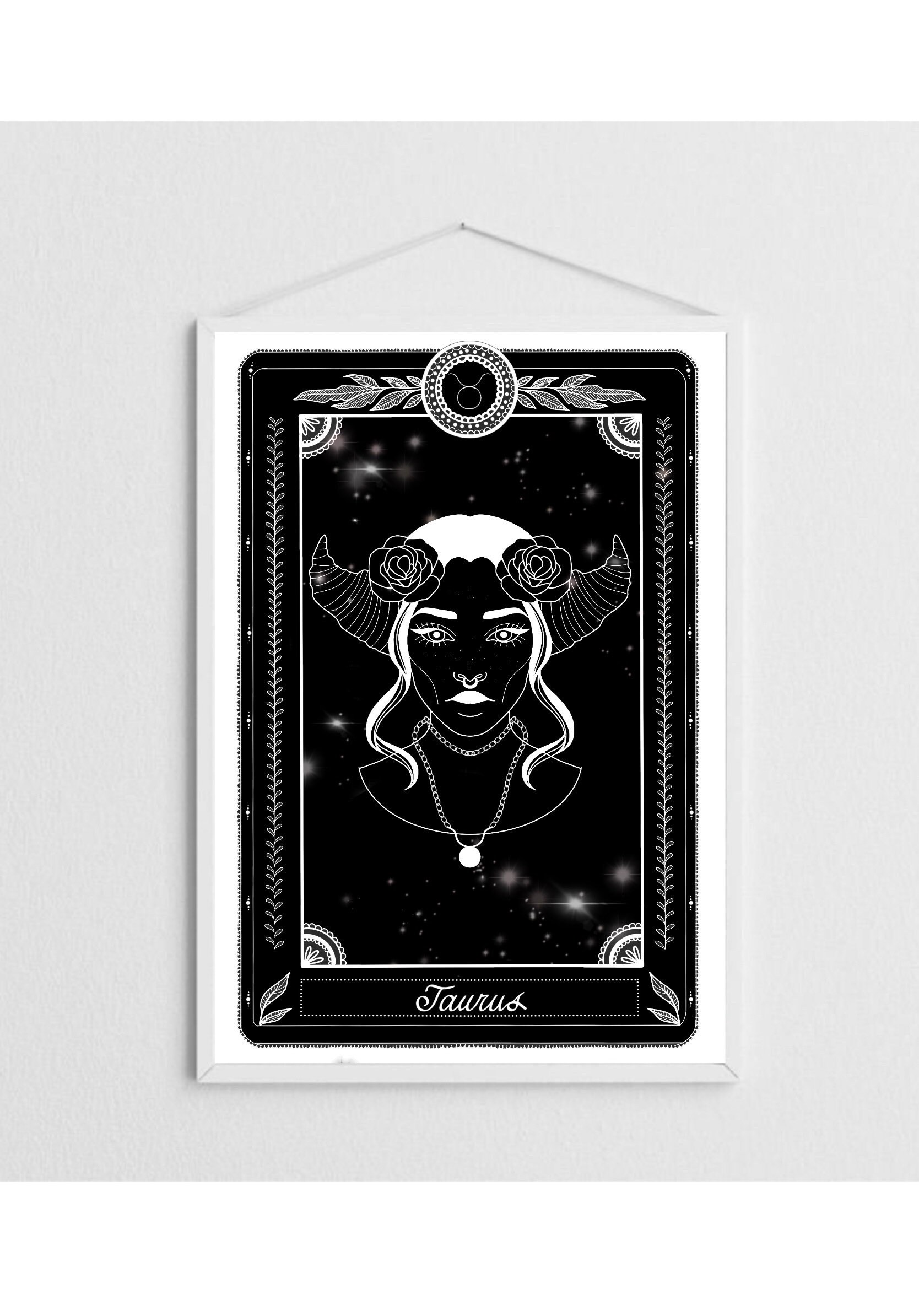 Taurus Zodiac Print Taurus Tarot Card Poster Zodiac Wall Etsy
