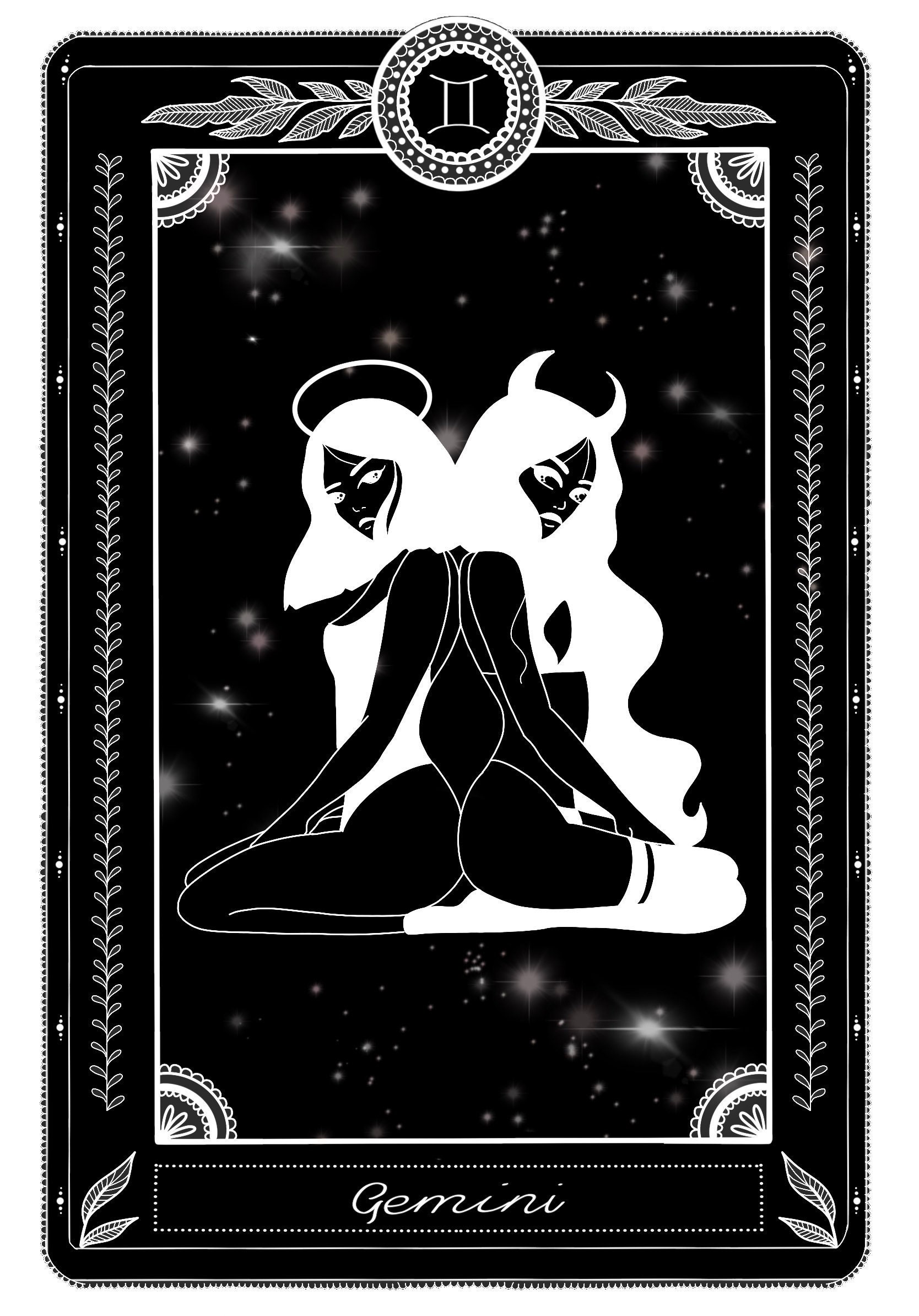 Gemini Zodiac Print Gemini Tarot Card Poster Zodiac Wall Etsy UK