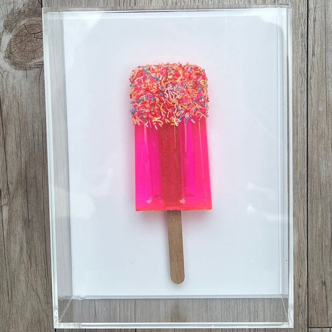 Popsicle Wall Art Resin Wall Art Neon Pink Resin Ice Lolly Etsy