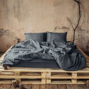 Linen Bedding Set | Basalt Grey color | Duvet Cover and 2 Pillow Cases