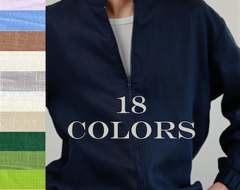 Linen Palermo Bomber | Men’s Linen Bomber Jacket | Casual Jacket | Linen Outerwear | Summer Cardigan | Breathable Linen Coat | Gift for Him