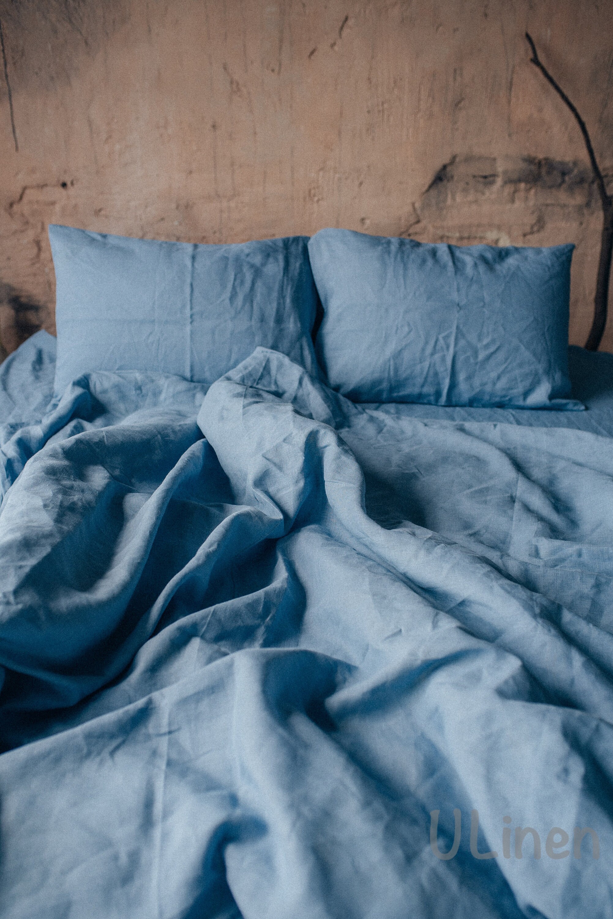 Linen Pillowcase Brilliant Blue Color 1 Linen Pillow Case Etsy