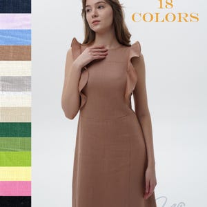 Luxus Leinen Maxikleid | Formelle Sommerkleid | Minimalistisches Hochzeits-Gast Outfit aus Leinen | Bodenlanges Ärmelloses Kleid | Hochwertiges Leinen