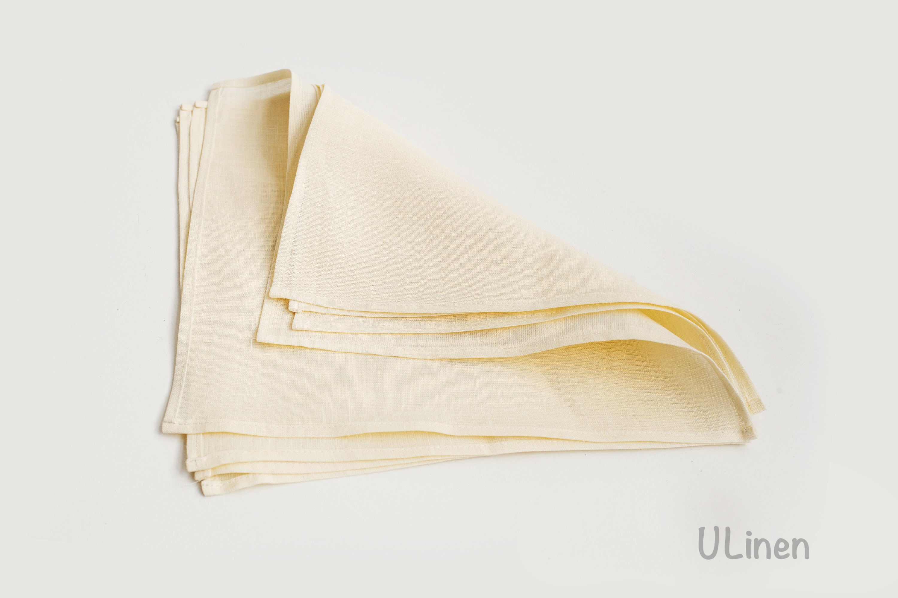 Set of 2 Linen Napkins in Pure White Color 30x30 Cm / Etsy UK