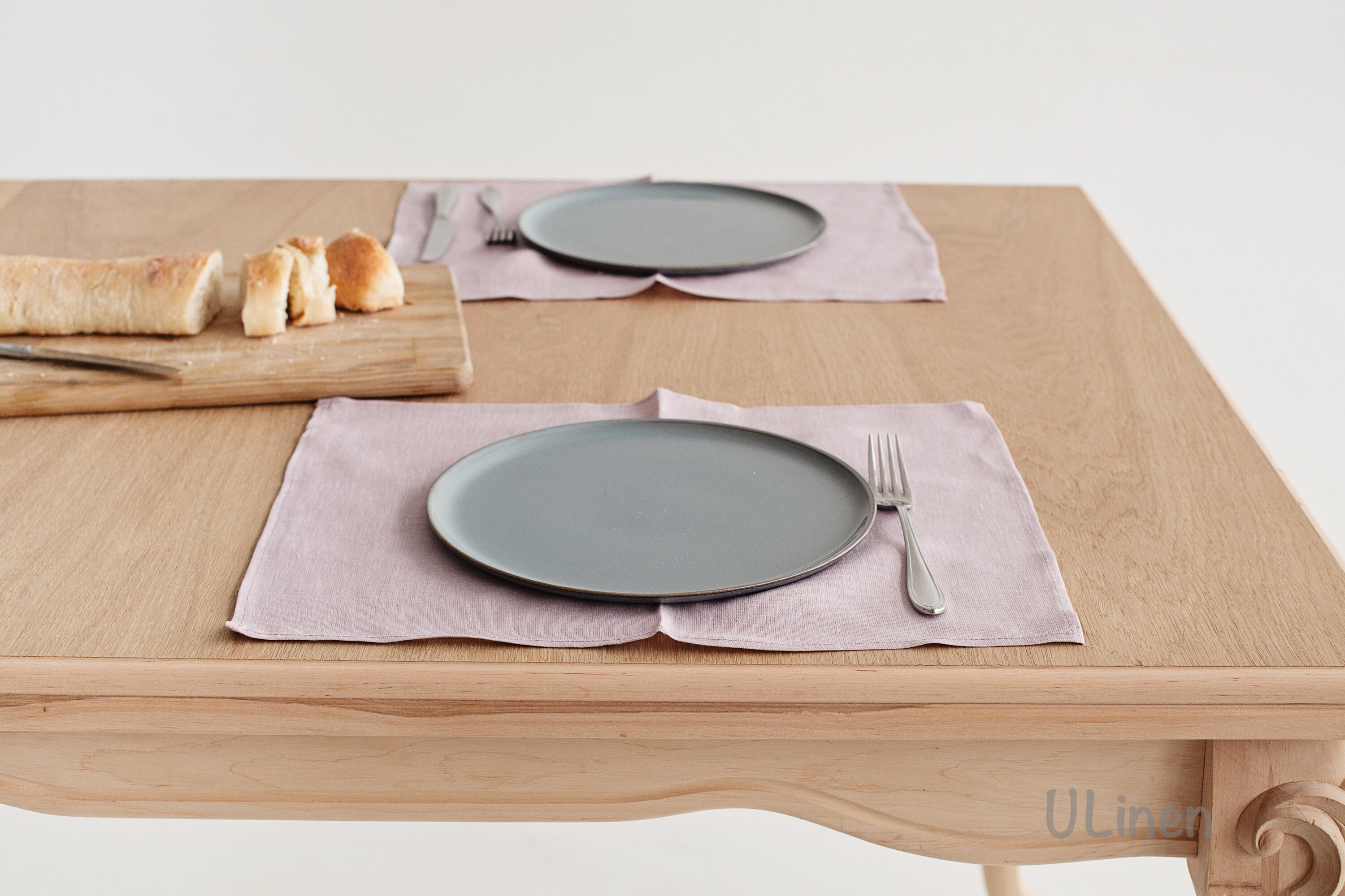 Set of 2 Light Pink Linen Placemats Etsy