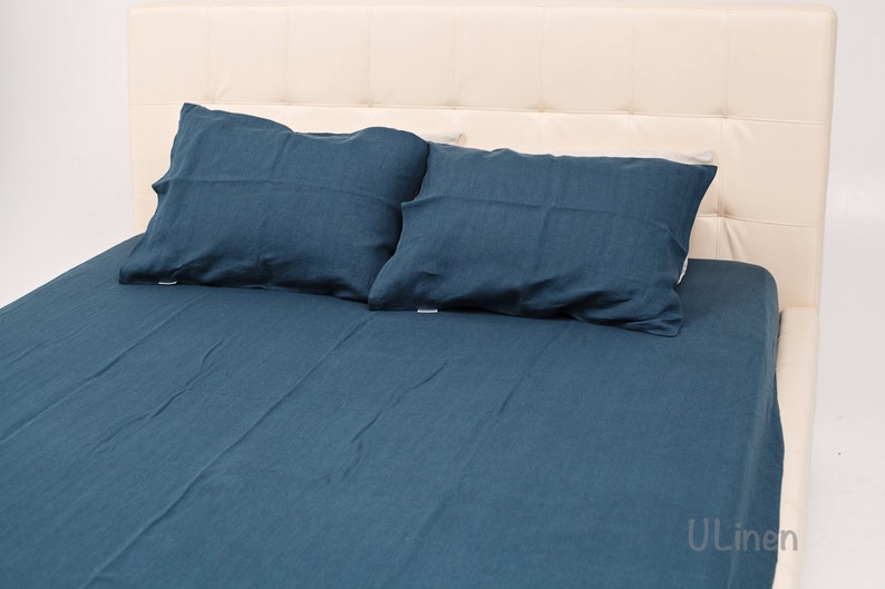 Linen Pillowcase Green Blue color 1 Linen Pillow Case Pillowcover image 9